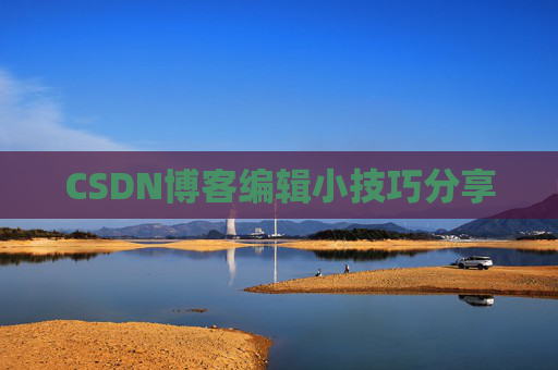 CSDN博客编辑小技巧分享
